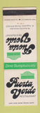 Matchbook Cover - Puerto Verde Restaurant St Augustine FL