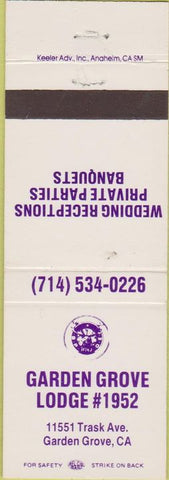Matchbook Cover - Matchbook Cover Elks Club Garden Grove CA