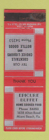 Matchbook Cover - Epicure Buffet Miami Beach FL WEAR