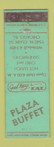 Matchbook Cover - Plaza Buffet Chicago IL WEAR