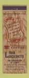 Matchbook Cover - Lyman Luncheonette