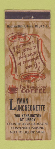 Matchbook Cover - Lyman Luncheonette