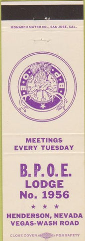 Matchbook Cover - Matchbook Cover Elks Club Henderson NV