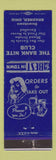 Matchbook Cover - Bank Nite Club Bradner OH