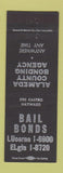 Matchbook Cover - Bail Bonds Alameda County CA Hayward
