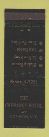 Matchbook Cover - Chenango Hotel Norwich NY