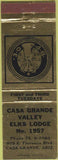 Matchbook Cover - Matchbook Cover Elks Club Casa Grande AZ