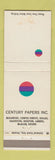 Matchbook Cover - Century Papers Beaumont Corpus Christi Dallas Galveston TX