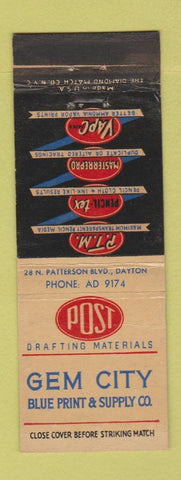 Matchbook Cover - Gem City Drafting Materials Dayton OH WEAR