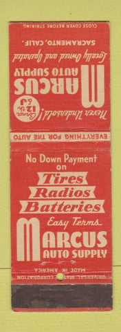 Matchbook Cover - Marcus Auto Supply Sacramento CA WEAR