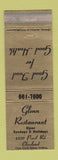Matchbook Cover - Glenn Restaurant Clevealnd OH WEAR