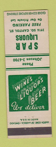 Matchbook Cover - Spar Liquors