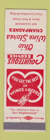 Matchbook Cover - Ohio Wine Stores Champagne Liquor