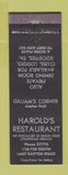 Matchbook Cover - Harold's Restaurant Orlando? FL