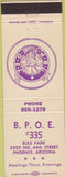 Matchbook Cover - Matchbook Cover Elks Club Phoenix AZ