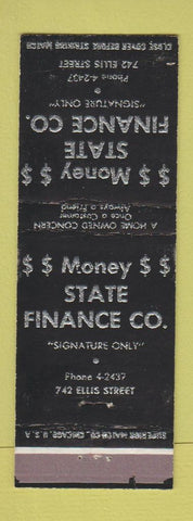 Matchbook Cover - State Finance Company