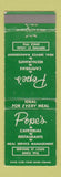 Matchbook Cover - Pope's Cafeterias Restaurant St Louis MO WEAR