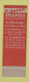 Matchbook Cover - Triangle Restaurants Toffenetti Chicago IL