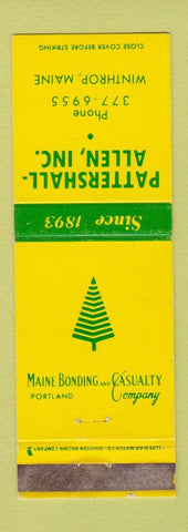 Matchbook Cover - Pattershall Allen Maine Bonding Winthrop ME WEAR