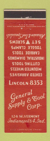 Matchbook Cover - General Suppy and Tool Indianapolis IN WEAR