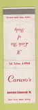 Matchbook Cover - Caruso's Italian Schenectady NY WEAR