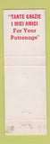 Matchbook Cover - Caruso's Italian Schenectady NY WEAR