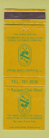 Matchbook Cover - Racquet Club Hotel San Juan Puerto Rico WEAR