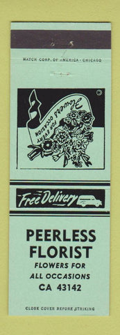Matchbook Cover - Peerless Florist Flowers