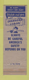 Matchbook Cover - Goodyear Tires Atco GA WEAR Safety Overhead Loads