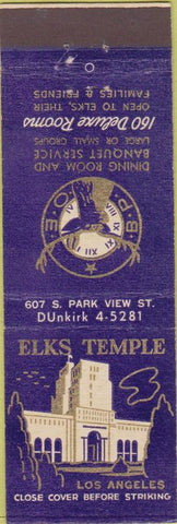 Matchbook Cover - Matchbook Cover Elks Club Los Angeles CA