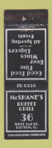 Matchbook Cover - McShane's Buffet Grill Dayton OH WEAR