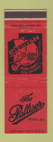 Matchbook Cover - The Palliser Truro NS restaurant