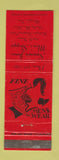 Matchbook Cover - Sammie Jones Men's Shoppe Memphis TN clothes