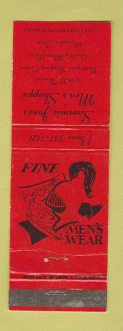 Matchbook Cover - Sammie Jones Men's Shoppe Memphis TN clothes