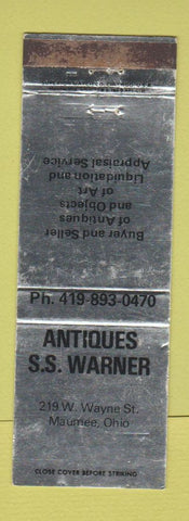 Matchbook Cover - Antiques SS Warner Maumee OH WEAR