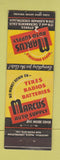 Matchbook Cover - Marcus Auto Supply Sacramento CA Stockton