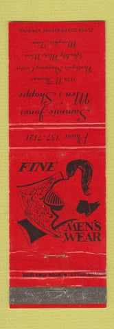 Matchbook Cover - Sammie Jones Men's Shoppe Memphis TN clothes