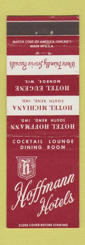 Matchbook Cover - Hoffman Hotels Bouth Bend IN Monroe WI