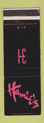 Matchbook Cover - Hamie's Restaurant San Rafael CA