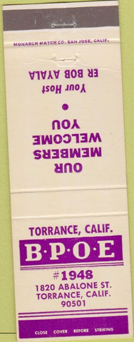 Matchbook Cover - Matchbook Cover Elks Club Torrance CA