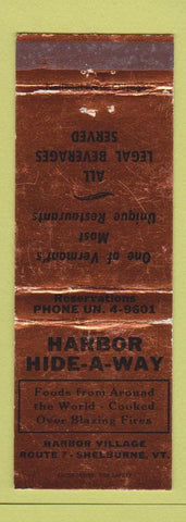 Matchbook Cover - Harbor Hide A Way Shelburne VT WEAR