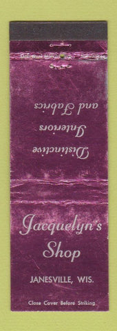 Matchbook Cover - Jacquelyn's Shop Interior Fabrics Janesville WI WEAR