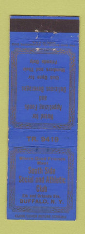 Matchbook Cover - South Side Social Athletic Club Buffalo NY