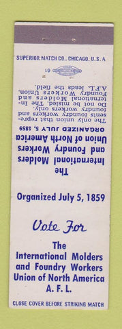 Matchbook Cover - International Molders Foundry Union AFL