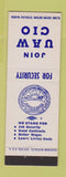 Matchbook Cover - UAW CIP Union  Auto Workers