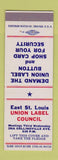 Matchbook Cover - East St Louis Union Label Union IL