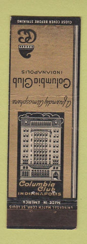 Matchbook Cover - Columbia Club Indianapolis IN WEAR