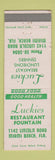 Matchbook Cover - Luckies Restaurant Miami Beach FL