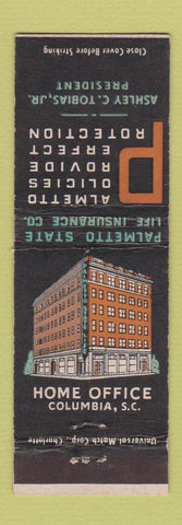 Matchbook Cover - Palmetto State Insurance Columbia SC