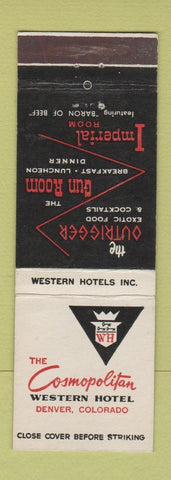 Matchbook Cover - Cosmopolitan Hotel Denver Colorado Outrigger
